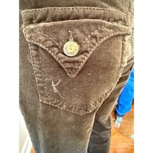 KUT from the Kloth Womens Corduroy Pants Brown Bootcut Mid Rise Flap Back Pocket